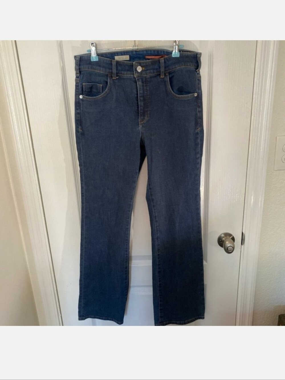 Dark Blue Women's Straight-Leg Jeans Pilcro Anthropologie